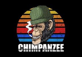 scimpanzé che fuma retro illustrazione vettore