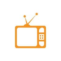 icona piatta del design del logo tv vettore
