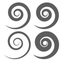 set di icone isolate a spirale rotonda, ornamento barocco vintage. modello retrò d'acanto in stile antico vettore