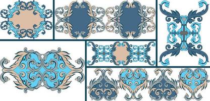 piastrella patchwork senza soluzione di continuità. piastrella in maiolica. arredamento portoghese e spagnolo. piastrella in ceramica in stile talavera. illustrazione vettoriale. motivo patchwork astratto senza cuciture con ornamenti geometrici e floreali vettore