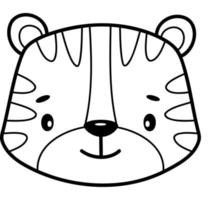 libro da colorare o pagina per bambini. illustrazione del profilo in bianco e nero della tigre. vettore