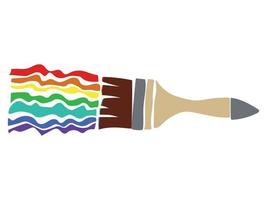 siluetta del pennello arcobaleno, pennello colorato luminoso per poster o cartoline vettore