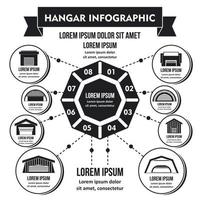 concetto di infografica hangar, stile semplice vettore