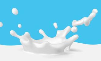 vettore realistico dell'illustrazione della spruzzata del latte