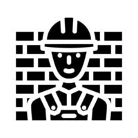 illustrazione vettoriale dell'icona del glifo del costruttore del lavoratore