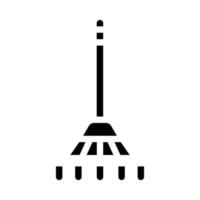 illustrazione nera del vettore dell'icona del glifo dell'attrezzatura del rastrello