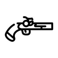illustrazione vettoriale dell'icona della linea pirata dell'arma della pistola