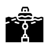 illustrazione vettoriale dell'icona del glifo della centrale elettrica di marea del generatore galleggiante