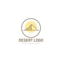 illustrazione dell'icona del design del logo della linea della collina e del deserto vettore