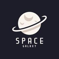 design semplice e minimalista del logo del pianeta dello spazio della galassia vettore