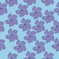 motivo floreale senza cuciture di fiori blu su un'illustrazione vettoriale di sfondo blu morbido
