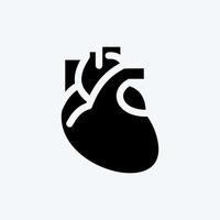 icona cuore. adatto per l'istruzione simbolo. stile glifo. design semplice modificabile. vettore del modello di progettazione. semplice illustrazione