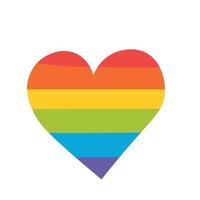 cuore lgbt. cuore arcobaleno. simbolo della cultura lgbt. mese dell'orgoglio illustrazione vettoriale isolato su sfondo bianco.