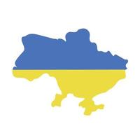 sagoma del paese ucraino. colori della bandiera ucraina. concetto di crisi in Ucraina. illustrazione vettoriale isolata su bianco. stare con l'ucraina