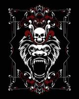 kong illustrazione grafica e t-shirt design vettore premium