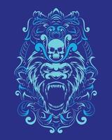 kong illustrazione grafica e t-shirt design vettore premium