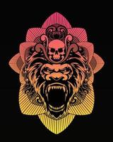 kong illustrazione grafica e t-shirt design vettore premium