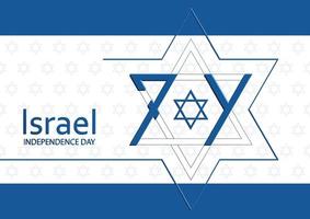 felice giorno dell'indipendenza di Israele per i 74 anni festivi dell'anniversario nazionale di Israele vettore