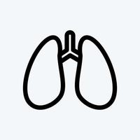 icona polmoni. adatto per l'istruzione simbolo. stile di linea. design semplice modificabile. vettore del modello di progettazione. semplice illustrazione