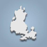 La mappa isometrica 3d di lopez è un'isola nelle isole di san juan, a washington vettore