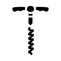 illustrazione vettoriale dell'icona del glifo del barista del cavatappi