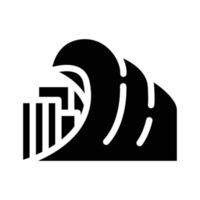 illustrazione del simbolo del vettore dell'icona del glifo del problema dello tsunami