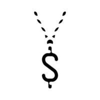 catena con illustrazione vettoriale dell'icona del glifo del dollaro