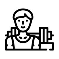 illustrazione vettoriale dell'icona della linea sportiva di powerlifting nera