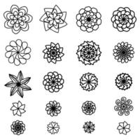 la geometria sacra imposta l'ornamento circolare geometrico minimo forma la collezione etnica, l'ornamento rotondo geometrico cerchio elemento vettore. vettore