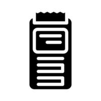 illustrazione vettoriale dell'icona del glifo del registratore di cassa portatile