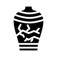 illustrazione vettoriale dell'icona del glifo cinese del vaso