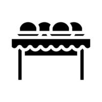 piatti sui tavoli icona glifo illustrazione vettoriale