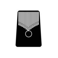 sagoma di Kalimba. elemento di design icona in bianco e nero su sfondo bianco isolato vettore