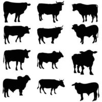 disegno vettoriale dell'illustrazione della mucca degli animali da fattoria