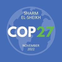 conferenza annuale sui cambiamenti climatici poliziotto 27 sharm el-sheikh nel novembre 2022. banner del vertice internazionale sul clima. il riscaldamento globale. illustrazione vettoriale