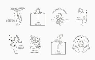 illustrazione vettoriale del contorno del fiore di loto nero per la bellezza di icone, adesivi, stampabili e tatuaggi