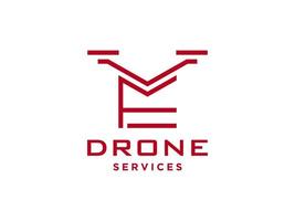 lettera f icona vettore modello logo drone. vettore di droni fotografici. icona vettore elicottero quad