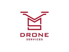 icona vettore modello logo drone lettera s. vettore di droni fotografici. icona vettore elicottero quad