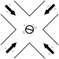 freccia sagoma, direzione per le quattro vie, illustrazione vettoriale