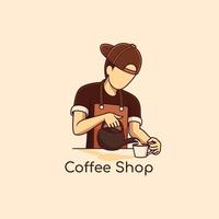 illustrazione del barista per il logo vettore