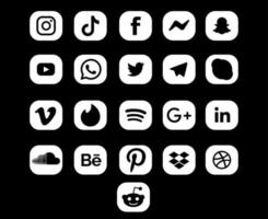 raccolta social media icona simbolo logo design illustrazione vettoriale