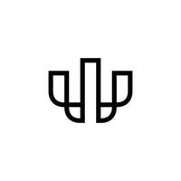 w o ww vettore di progettazione del logo della lettera iniziale.