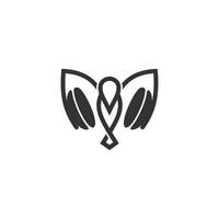 disegno del logo vettoriale di un uccello con il logo vettoriale delle cuffie.