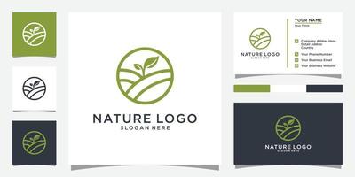 disegno dell'icona di vettore del modello di logo della fattoria della natura.