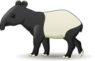 tapiro cartone animato isolato su sfondo bianco vettore
