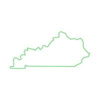 mappa del kentucky illustrata su sfondo bianco vettore