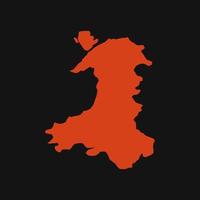 mappa del Galles su sfondo bianco vettore