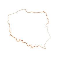 mappa della polonia su sfondo bianco vettore