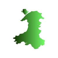 mappa del Galles su sfondo bianco vettore
