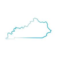 mappa del kentucky illustrata su sfondo bianco vettore